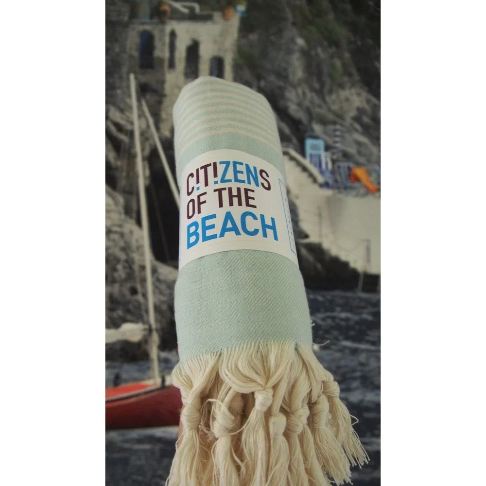 Sand Free Mint Green 100% Turkish Cotton Beach Bath Towel - Citizens of the Be…